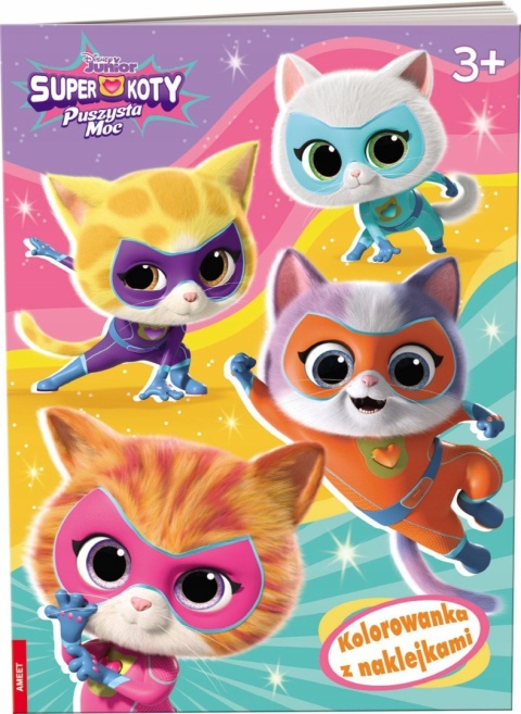 Super Koty Puszysta Moc kotki kolorowanka z naklejkami