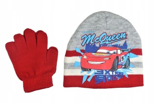 AUTA ZYGZAK MCQUEEN czapka+ rękawiczki 52
