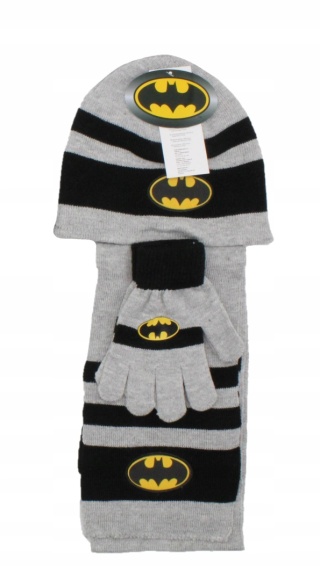 BATMAN czapka szalik rękawiczki komplet