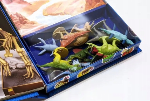 MOc zabawy Lubię dinozaury książka + figurki 10 szt +mata