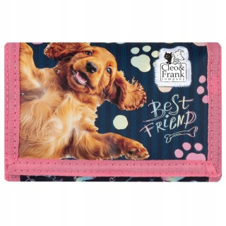 Portfel portfelik dziecięcy rzep suwak pies piesek Cleo&Frank