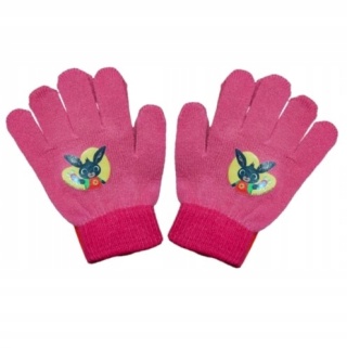 Rękawiczki pięciopalczaste dziecięce królik Bing róż