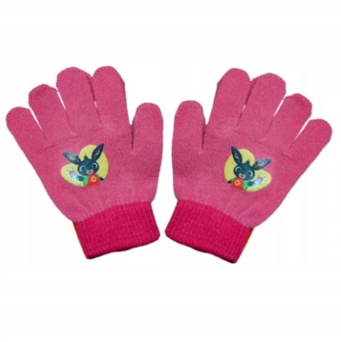 Rękawiczki pięciopalczaste dziecięce królik Bing róż