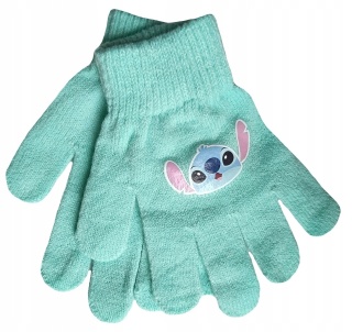 Rękawiczki rękawice pięciopalczaste dziecięce Lilo i Stitch Stitch miętowe