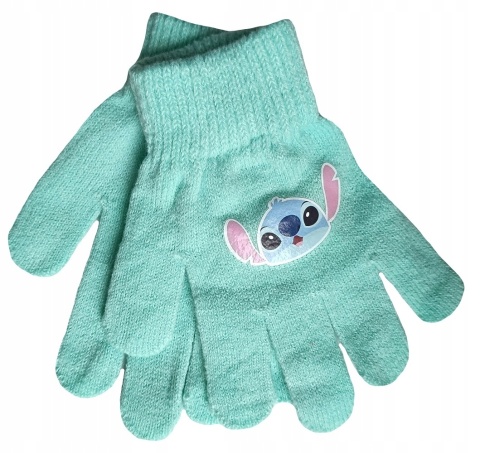 Rękawiczki rękawice pięciopalczaste dziecięce Lilo i Stitch Stitch miętowe