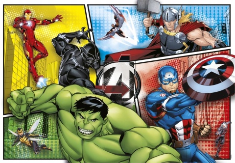 Avengers Hulk Thor Czarna pantera Iron Man Puzzle Clementoni 104 EL 27284