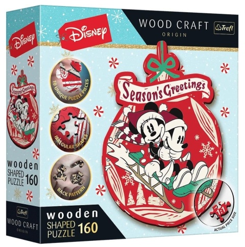Drewniane Shaped świąteczne kształty Puzzle TREFL 160 EL Minnie