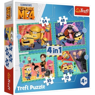 MINIONKI nowa generacja 4W1Trefl Puzzle 207 EL układanki 35 48 54 70 34648