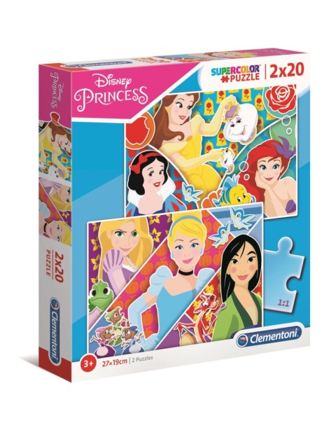 Puzzle Księżniczki Disney 2x20 2 x 20 Clementoni 2w1 24766