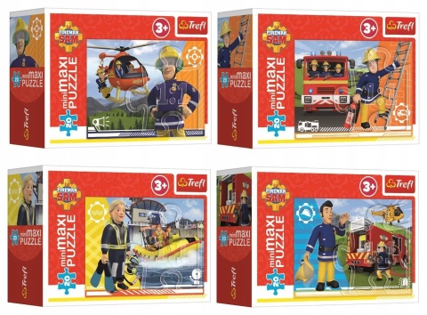 STRAŻAK SAM Puzzle MINI MAXI 20EL x 4