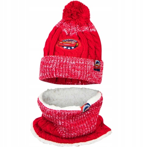 AUTA ZYGZAK MCQUEEN czapka zimowa komin komplet 54