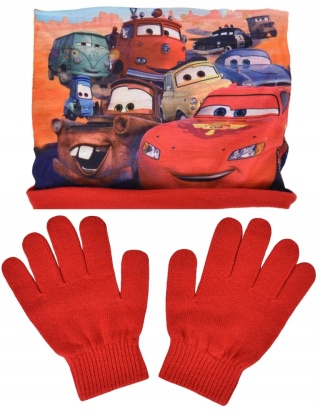 AUTA ZYGZAK MCQUEEN komin szalik +rękawiczki polar