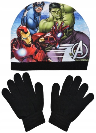 AVENGERS czapka polarowa rękawiczki komplet r.52