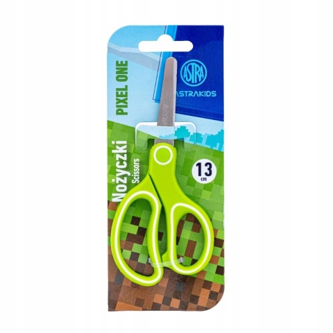 Nożyczki szkolne Astra Pixel One 13 cm z zielone 1 szt