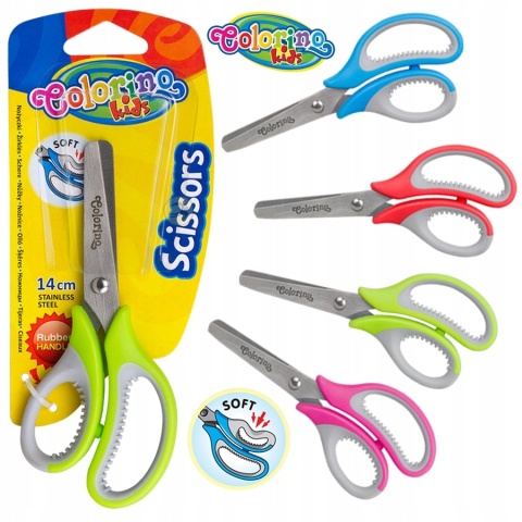 Nożyczki szkolne Colorino 14 cm z gumową rączką