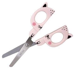 Nożyczki szkolne do przedszkola 13 cm zaokrąglona końcówka BB KOT KOTEK