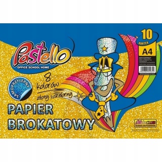 Papier kolorowy brokatowy samoprzylepny złoty srebrny 10 szt A4 Pastello