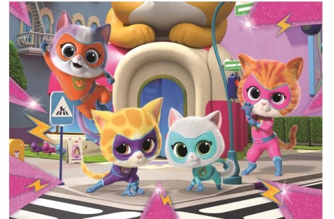 Puzzle Super koty Superr KItties 2x20 2 x 20 Clementoni 2w1 24811