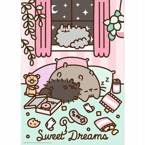 Puzzle Trefl premium kotki Pusheen Sweet dreams 48x68,3 cm 1000 EL 12080