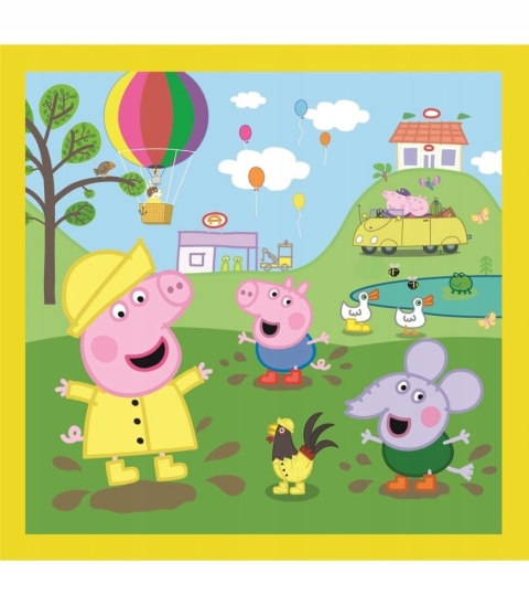 Świnka Peppa Wesoły dzień 3W1 Trefl Puzzle 106 EL 34849