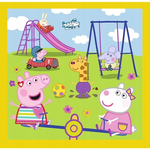 Świnka Peppa Wesoły dzień 3W1 Trefl Puzzle 106 EL 34849