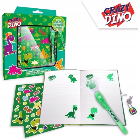 DINOZAURY DINO sekretny pamiętnik długopis UV