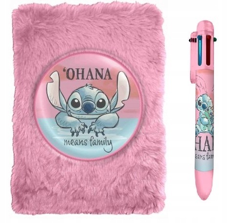 Notatnik pamiętnik Stich puchaty + długopis 6-kolorowy LILO I STITCH Notatnik pamiętnik Stich puchaty + długopis 6-kolorowy LILO I STITCH