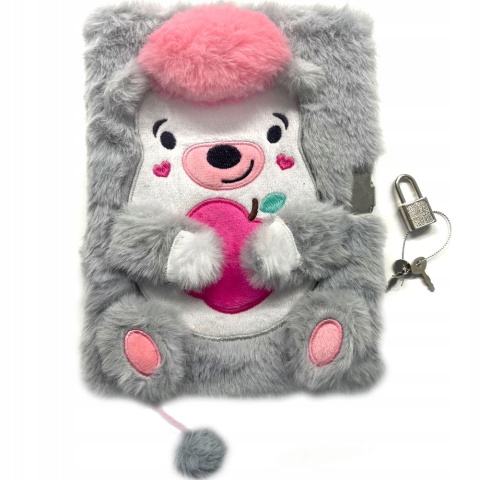 Notatnik pamiętnik kudłacz puchaty z kłódką Jeż jeżyk Notatnik pamiętnik kudłacz puchaty z kłódką Jeż jeżyk