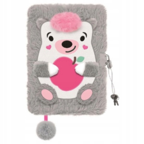 Notatnik pamiętnik kudłacz puchaty z kłódką Jeż jeżyk Notatnik pamiętnik kudłacz puchaty z kłódką Jeż jeżyk