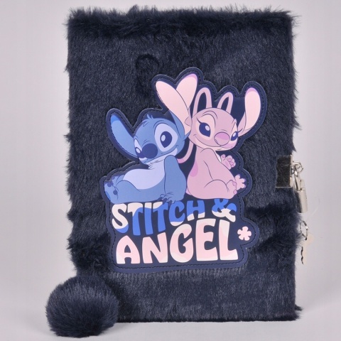 Notatnik pamiętnik sekretny puchaty Stich kudłacz z kłódką Angel STITCH
