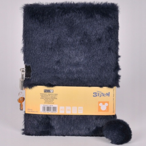 Notatnik pamiętnik sekretny puchaty Stich kudłacz z kłódką Angel STITCH