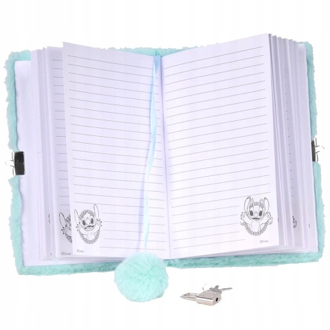 Notatnik pamiętnik sekretny puchaty Stich kudłacz z kłódką LILO I STITCH Notatnik pamiętnik sekretny puchaty Stich kudłacz z kłódką LILO I STITCH