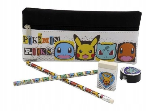 Zestaw szkolny 5el ołówek gumka piórnik POKEMON