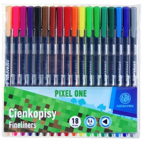 Cienkopis Astrapen Astra 18 kolorów PIXEL ONE dla fanów minecraft