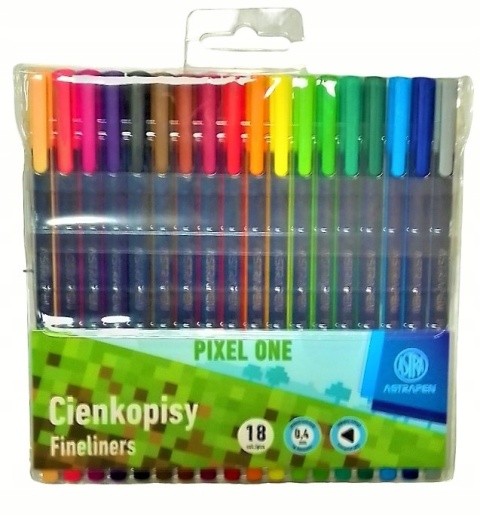 Cienkopis Astrapen Astra 18 kolorów PIXEL ONE dla fanów minecraft