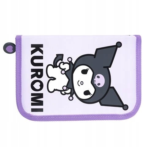 Piórnik bez wyposażenia rozkładany pojedynczy plan lekcji Kuromi violet