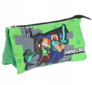 Piórnik saszetka potrójny saszetka trzykomorowy Minecraft