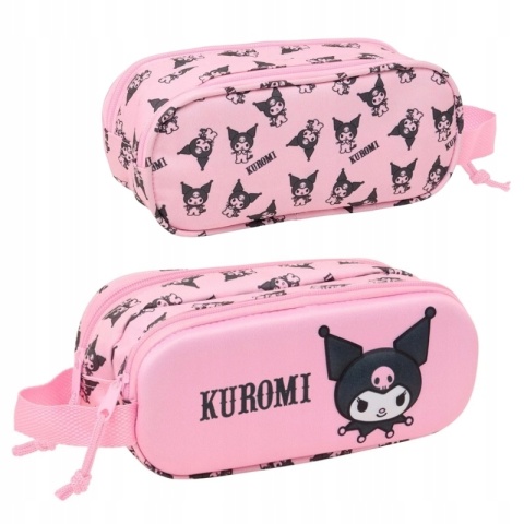 Piórnik saszetka tuba podwójna 3D Hello Kitty Kuromi różowy Safta