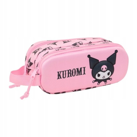 Piórnik saszetka tuba podwójna 3D Hello Kitty Kuromi różowy Safta