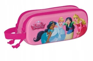 Piórnik saszetka tuba podwójna 3D Księżniczki Disney Jasmina Mulan Safta