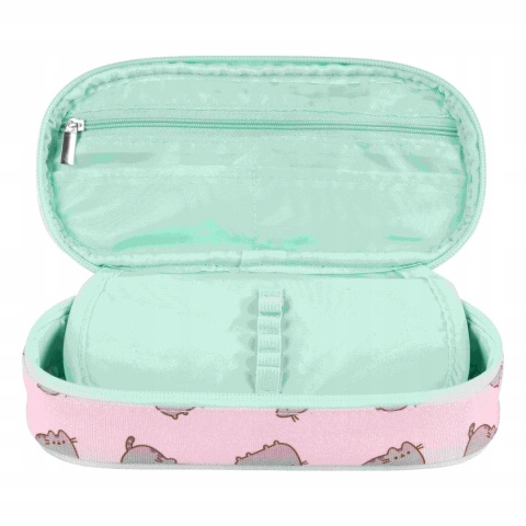 Piórnik saszetka z przegródkami i klapką kot Pusheen pink