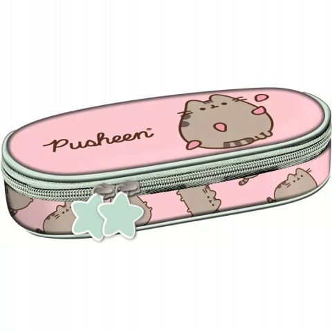 Piórnik saszetka z przegródkami i klapką kot Pusheen pink
