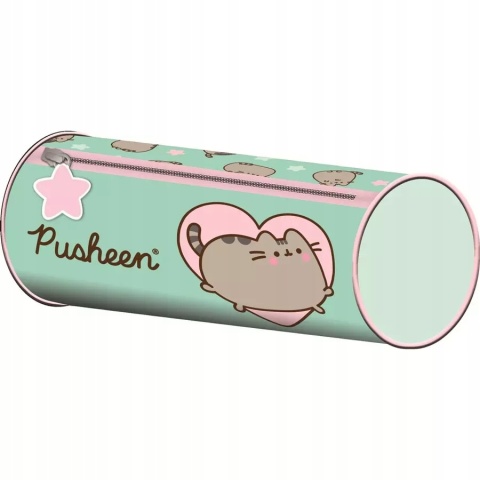 Piórnik tuba saszetka okrągły kot PUSHEEN MINT