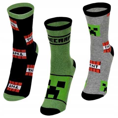 Skarpetki skarpety MINECRAFT chłopięce 3-pak 27/30