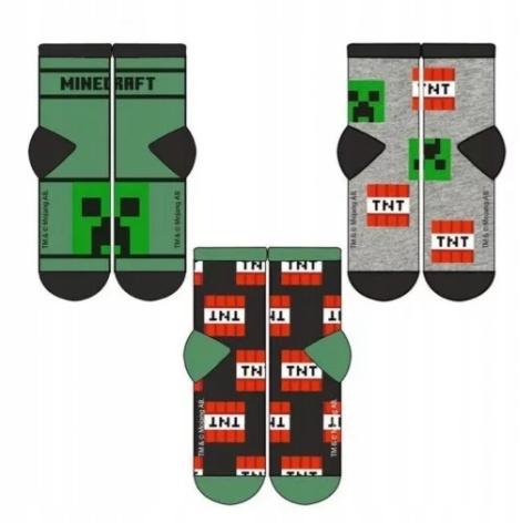 Skarpetki skarpety MINECRAFT chłopięce 3-pak 27/30