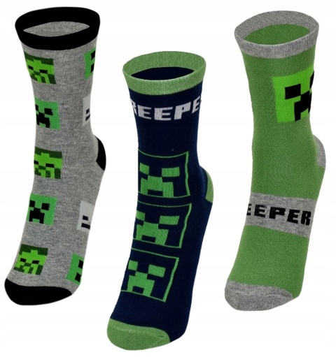 Skarpetki skarpety MINECRAFT chłopięce 3-pak 27/30