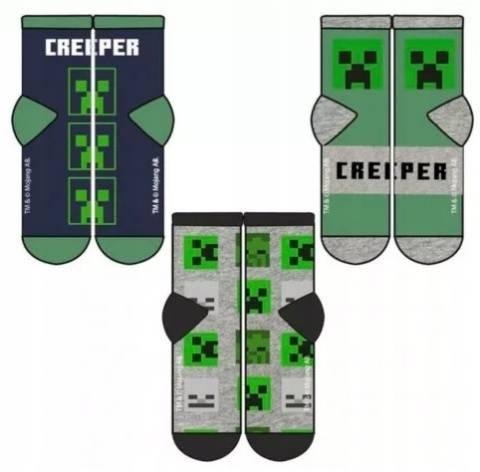 Skarpetki skarpety MINECRAFT chłopięce 3-pak 27/30