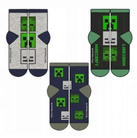 Skarpetki skarpety MINECRAFT chłopięce 3-pak 31/34