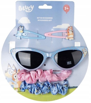 Bingo i Bluey okulary przeciwsłoneczne spinki gumki Blue frotki