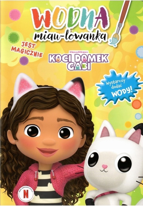 Kolorowanka wodna miau-lowanka Koci domek Gabi Jest magicznie malowanka